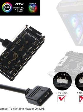 AURA SYNC 5V 3-pin RGB 10 Hub Splitter SATA Power Adapter fo