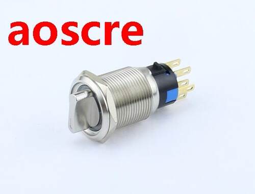 19mm rotating metal button switch round LED 12V