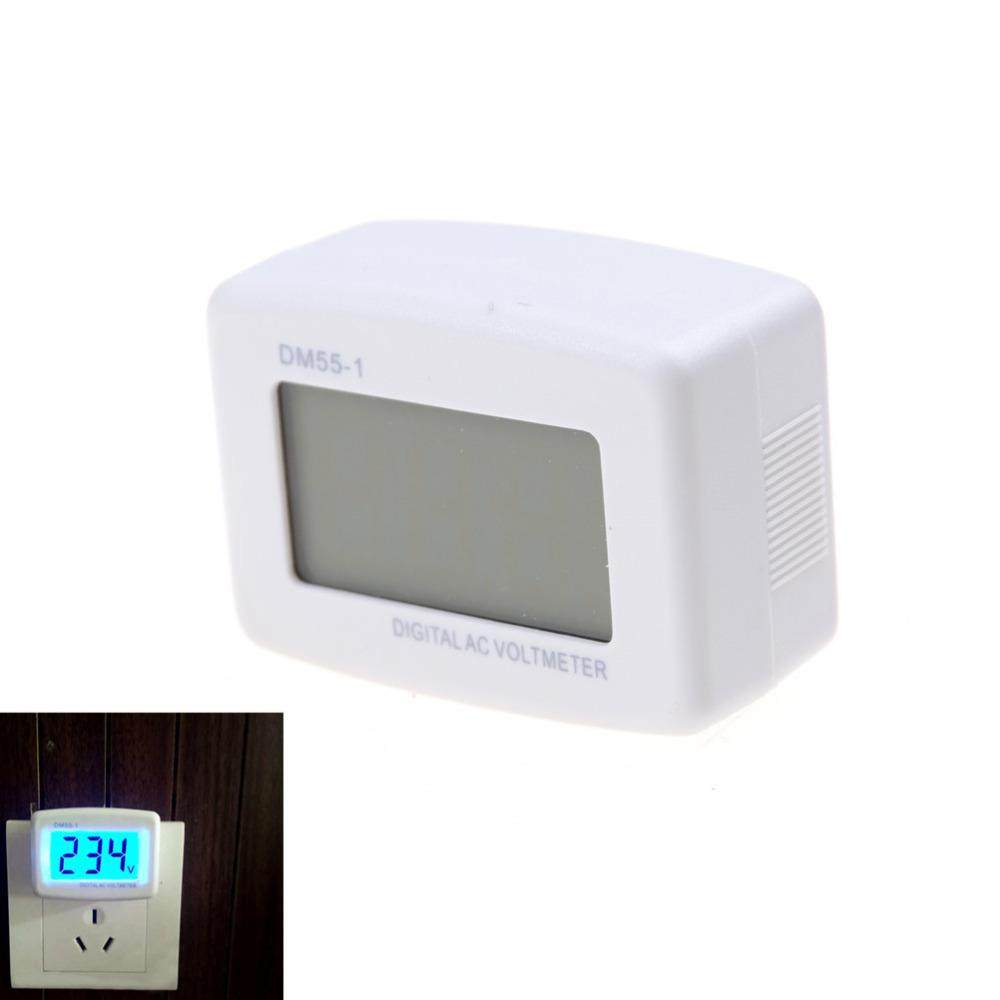 LCD Voltmeter Volt Monitor DM55-1 AC 80-300V Blue Lights LCD