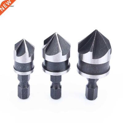 3Pcs 90 Degree 1/4 Hex Shank Bt 5 Flute 12-19mm Chamfer Cou