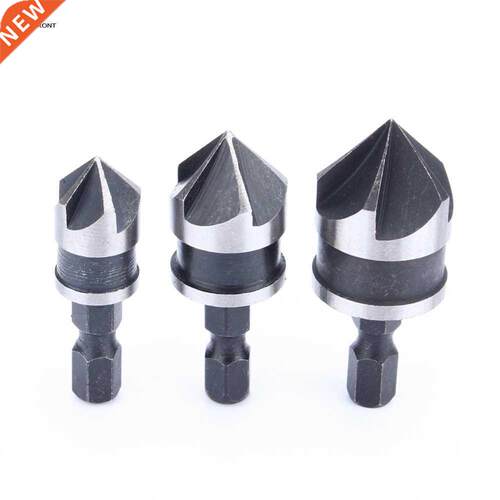 3Pcs 90 Degree 1/4 Hex Shank Bt 5 Flute 12-19mm Chamfer Cou