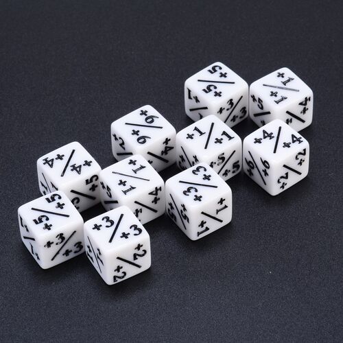 10pcs White Dice Counters +1/+1   The Gathering  MTG  Poker