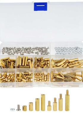 300PCS M3 Brass Hex Standoff Nut Spacing Screw Assortment Se