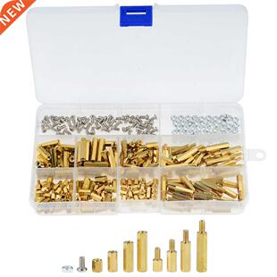 300PCS M3 Brass Hex Standoff Nut Spacing Screw Assortment Se