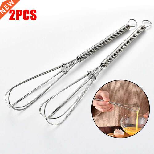 2PCS Kitchen Whisk Egg Beater Milk Fr Non-Slip Easy To