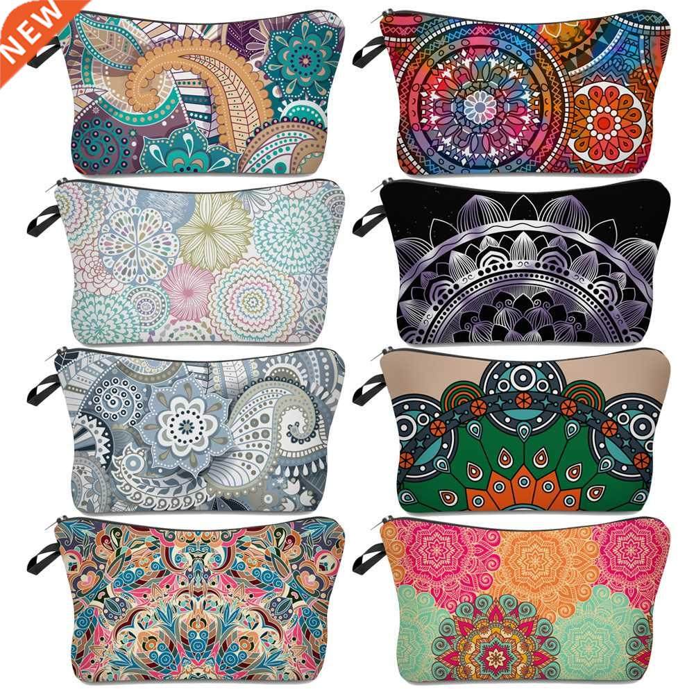 Deanfun Colorful Mandala Flower Printing Soft Cosmetic Bag W