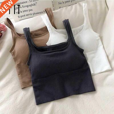 Seamless Crop Top Women Underwear Wire-Free U-Shaped Camisol