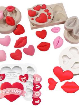Lip Heart LOVE Shapes Silicone Mold Sugarcraft Cookie Cupcak