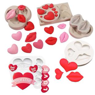 Lip Heart LOVE Shapes Silicone Mold Sugarcraft Cookie Cupcak