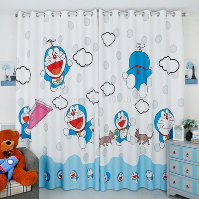 Cartoon Doraemon Blackout Curtains for Children Living Room