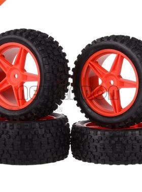 4PCS Front+Rear Wheel Rim 88mm Rubber Tire Tyre 06010 06026