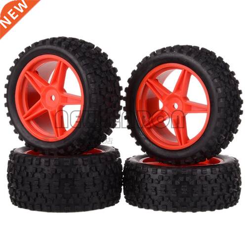 4PCS Front+Rear Wheel Rim 88mm Rubber Tire Tyre 06010 06026
