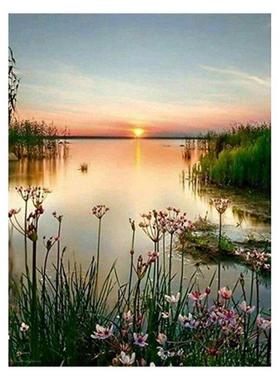 Damond Pantng Kts For Adults, 5D Lakesde Full Drll Rou