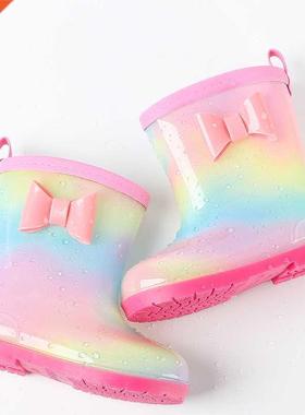 Ranbow Chldren Water Shoes PVC Kds Rubber Boots Fashon C