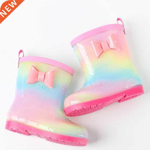 Ranbow Chldren Water Shoes PVC Kds Rubber Boots Fashon C