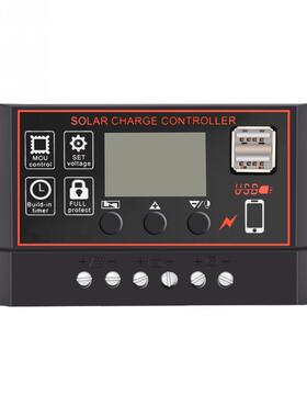 10A 20A 0A Red and Black PWM Solar Controller with LCD Disp