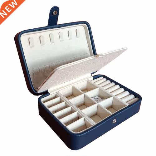 New 2022 Leather Portable Jewelry Box Double Simple Earrings