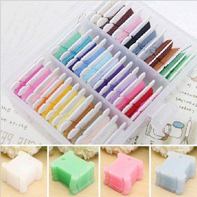 6 Colors 100Pcs Embroidery Floss Craft Thread Bobbin Cross S