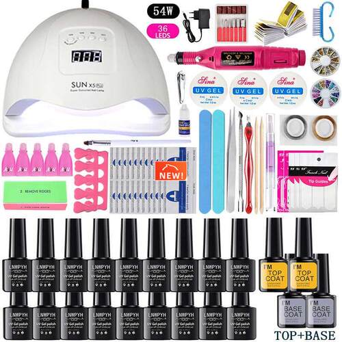 Nail Set UV LED Lamp Dryer With 18/12 pcs Nail Gel Polish Ki