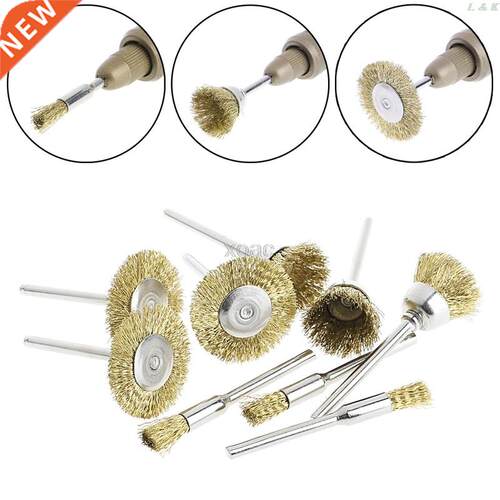 9pcs/lot Brass Brush Wire Wheel Brushes Die Grinder Rotary E