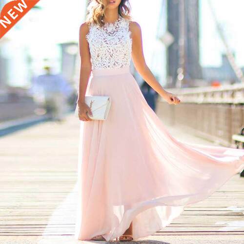 Hollow Out Beach Dress Womens Boho Sleeveless Max Dress Par