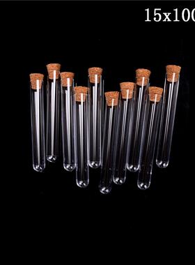 Plastic Test Tube With Cork  15x100mm 6-inch 20ml Clear, Pac