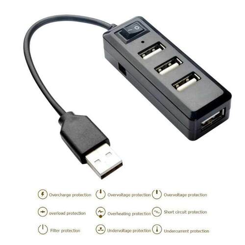 Portable 480Mbps USB HUB Splitter 4 Ports USB 2.0 Desktop Ch
