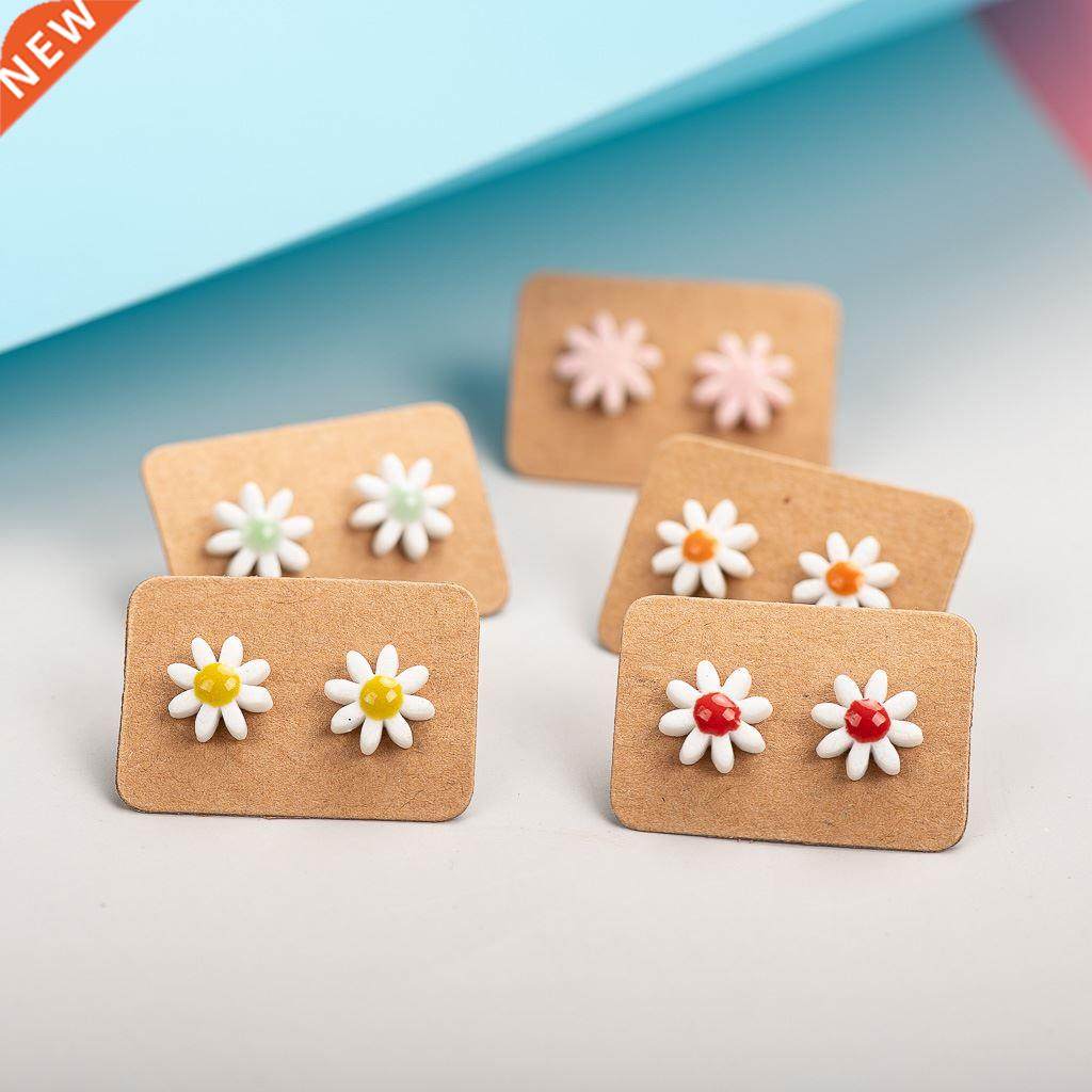 Special Plant Series Multicolor Chrysanthemum Ceramic Earrin