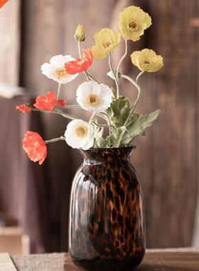 Leopard Glass Small Vase Spotted Decorative Vases Home Deskt
