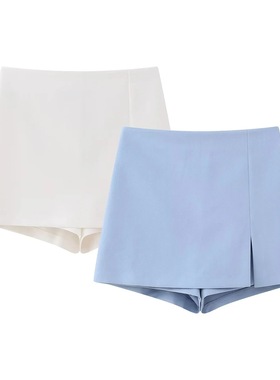 High waisted split mini short skirt pants 高腰开叉迷你短裙裤