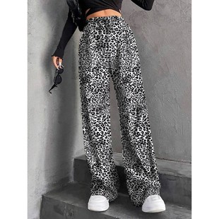 Elastic waist straight leg wide leg pants 松紧腰直筒阔腿裤女