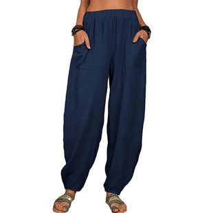 Solid color elastic waist harem pants women 纯色松紧腰哈伦裤