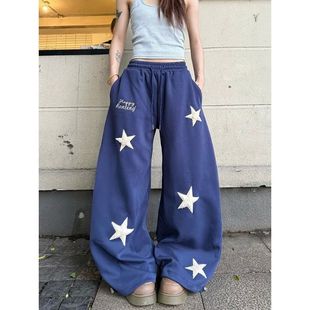 Star loose sports wide leg pants for women星星宽松运动阔腿裤