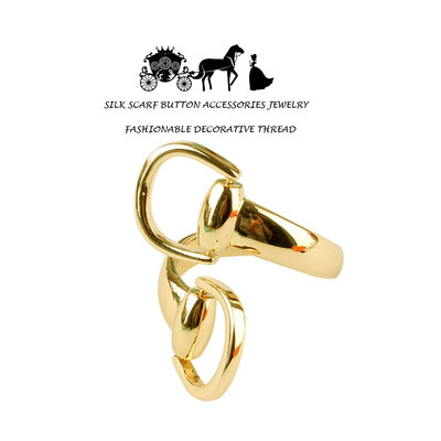 高级奢华铜马蹄马衔扣丝巾扣环简约围巾配饰适用于爱马仕方巾打结