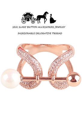 法式优雅两用奢华珍珠丝巾扣高档围巾扣方巾打结高端多功能披肩扣