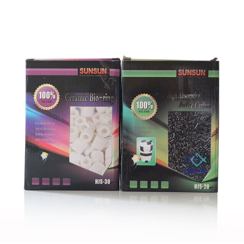 森森陶瓷环玻璃环白环活性炭 外置桶上置过滤材料 水族滤材 450g