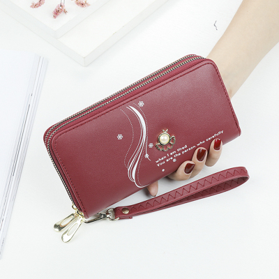 taobao agent Wallet, long shoulder bag, capacious chain with zipper, small clutch bag, wrist bag, mobile phone, maxi length, simple and elegant design