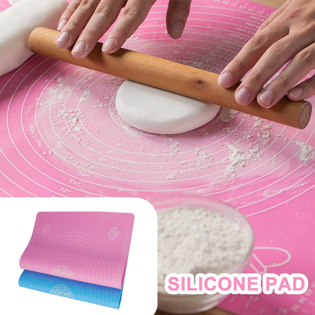 multi-size silicone kitchen kneading dough mat rolling dough