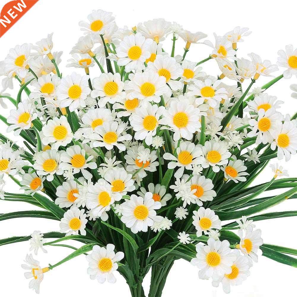1 bundles outdoor artificial daisies fake flowers uv resista