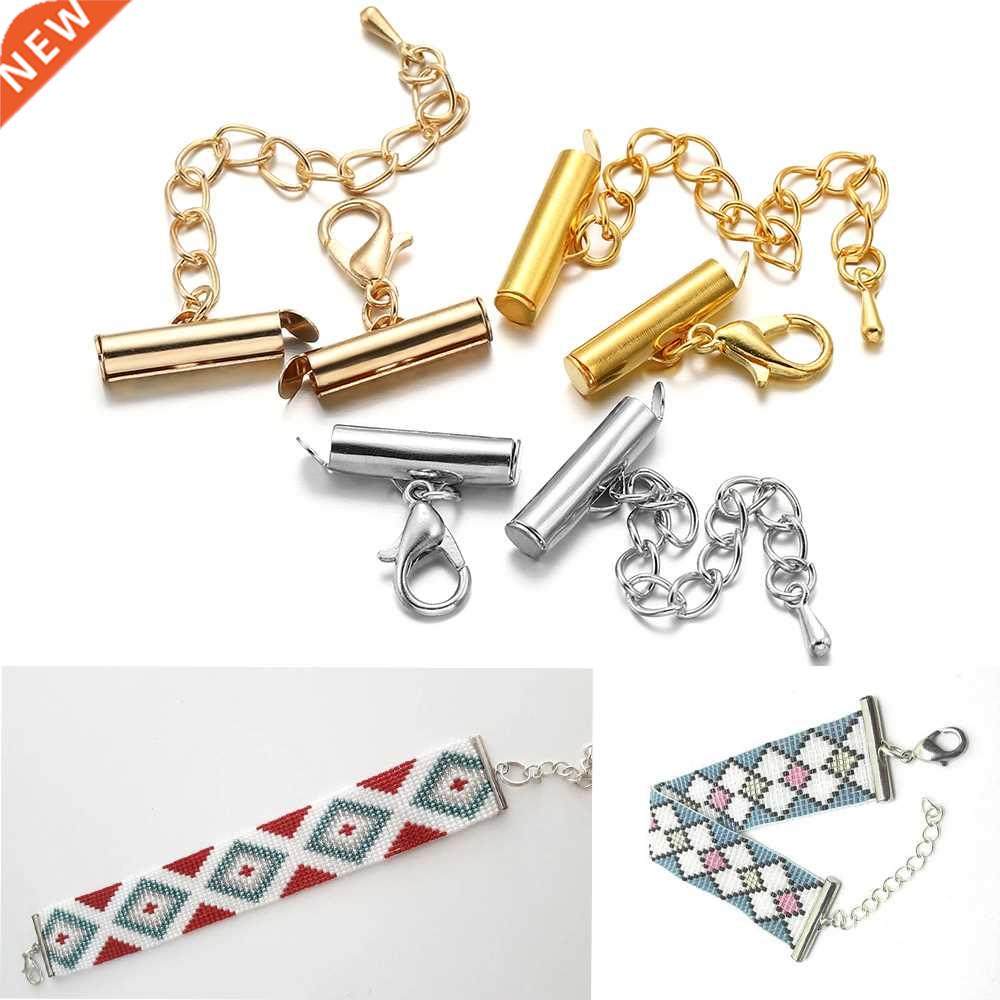 10set/lot crimp end bes slide end clasp with chain buckles