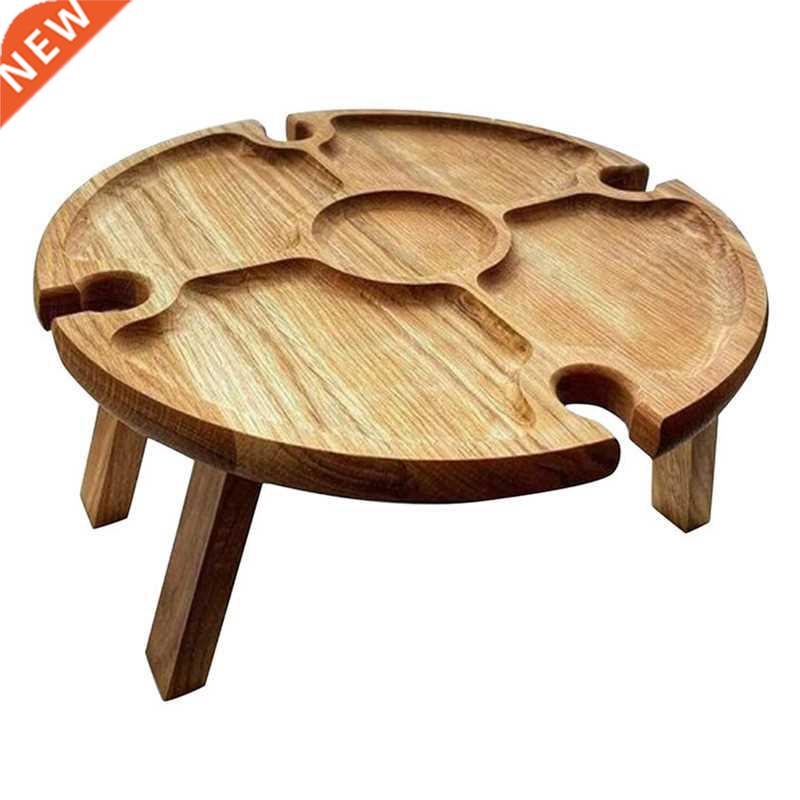 Wooden Outdoor Portable Folding Wine Picnic Table Camping Ch