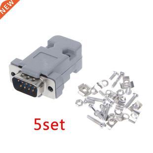 Connector Plug Sub RS232 Solder Male Ser 5Sets 9Pin Female