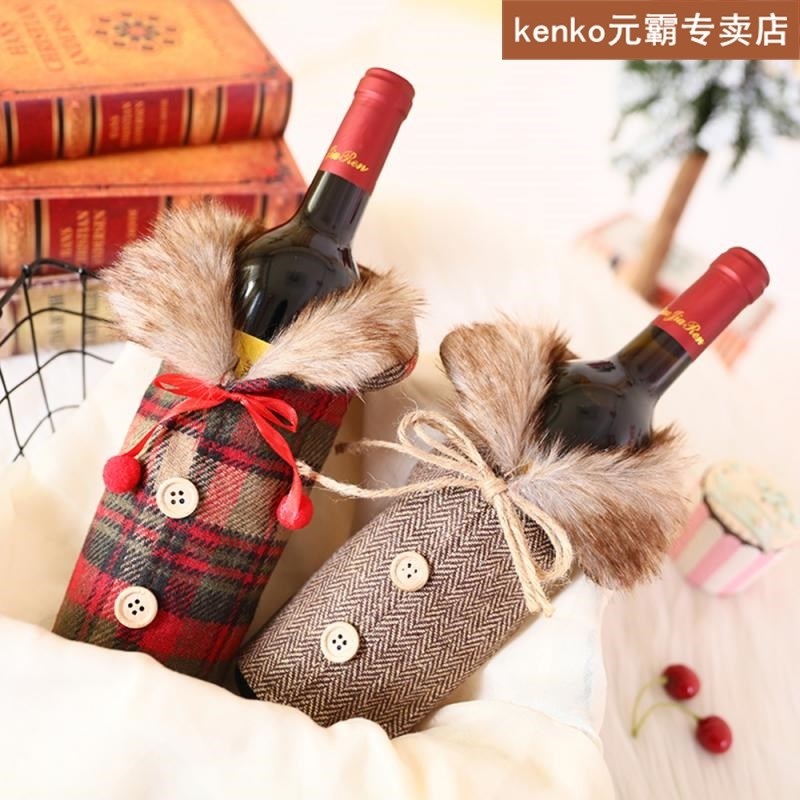 santa claus wine bottle cover christmas decorations for home