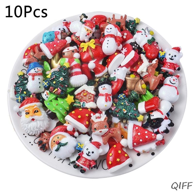 10/30pcs mixed resin merry christmas series flatback cabocho