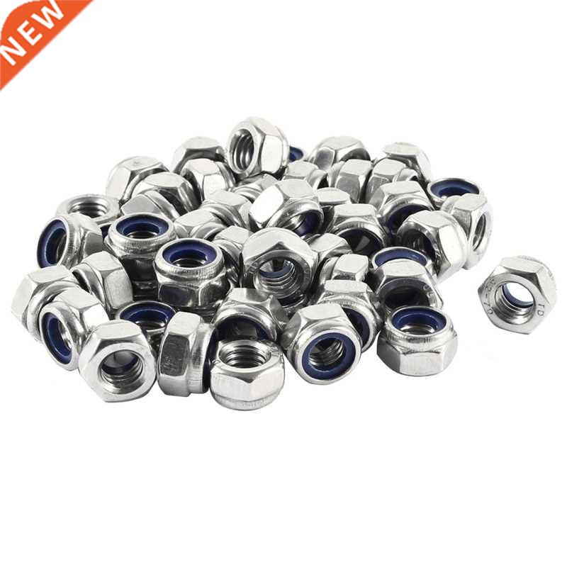 50 Pcs 304HC A2 70 Hex Nylock Lock Nut M8 8mm 自行车/骑行装备/零配件 自行车贴纸/反光贴 原图主图