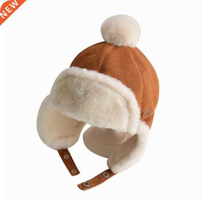 Kid Baby Boy Girl Winter Russia Hat Fur Ball Ear Thicken War