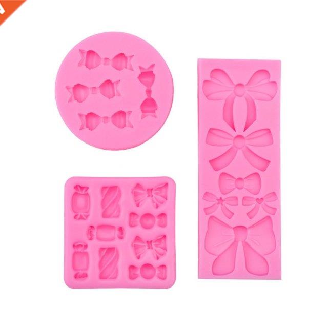 Bowknot Cndy Shped Silicone Mold Chocolte Fondnt Cndy M-封面