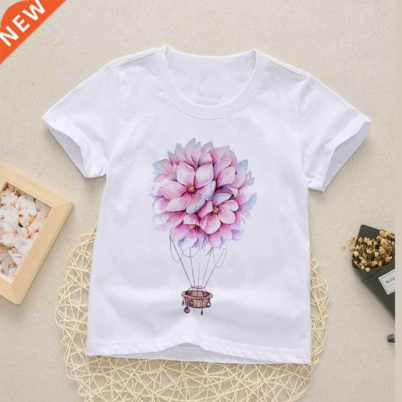 2022  5 6 7 8 years balloon girls t-shirt boys short sleeve