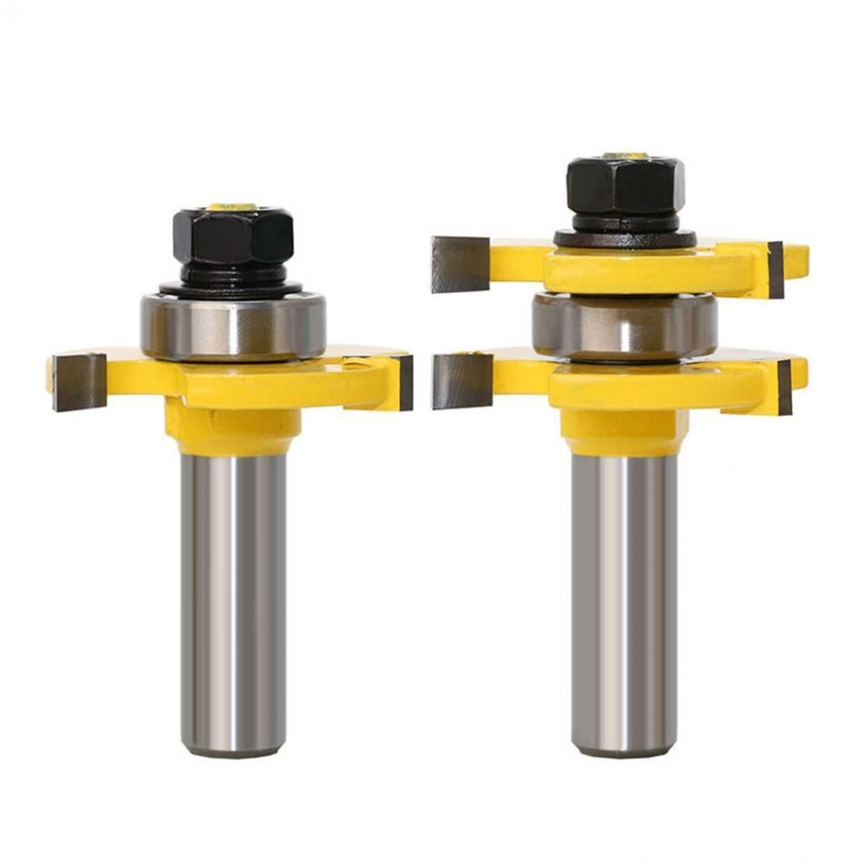 2 pcs 8mm shank 3 tooth t tenon type combine tool assemble r