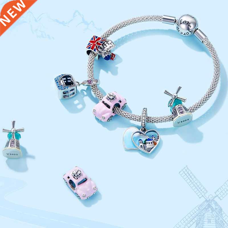 bamoer 925 Sterling Silver Travel London Charm Pink Cable Ca怎么样,好用不?